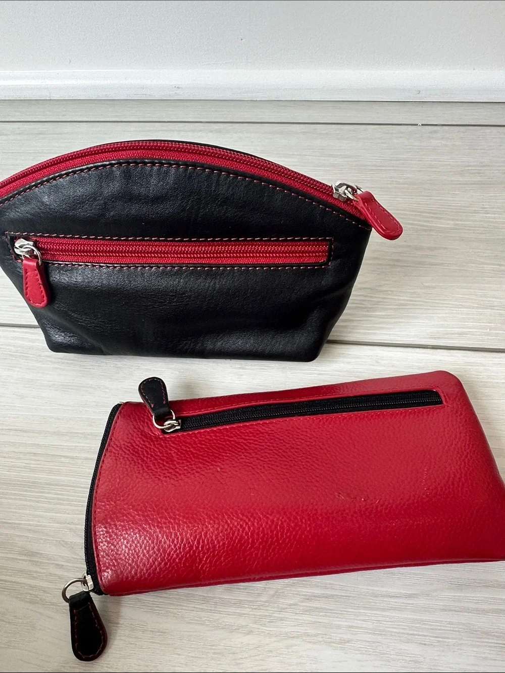 Red and Black Lip & Sunglasses Cosmetic Pouches